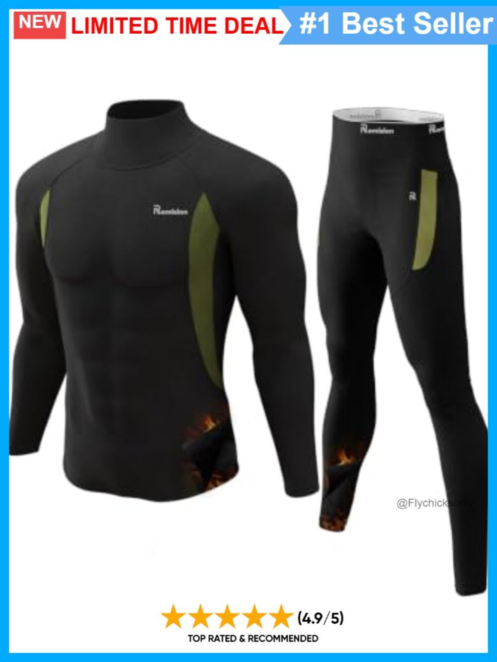 Men's Thermal Underwear Set Long Johns Base Layer Four-Way Stretch